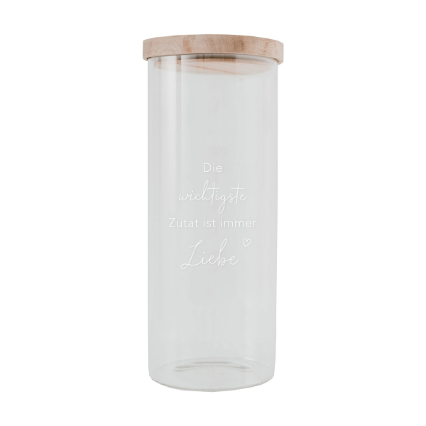 Vorratsglas "Die wichtigste Zutat ist immer Liebe" 25 cm von Eulenschnitt 